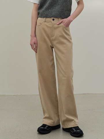 Classic Corduroy Stretch Straight Fit Pants [Beige]