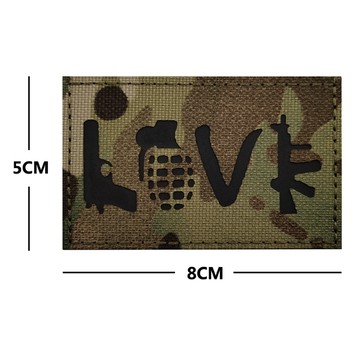 【酷愛】軍事LOVE 迷彩反光臂章 5x8cm 刺繡 士氣章 魔鬼氈