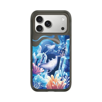 iPhone 17 Pro Max AirX 本質黑 - Ocean Collection: Let's Sea 海洋系列：一路向海 - 海底花花世界（魟魚）