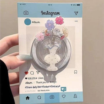 韓系ins 小清新 波點花瓶花朵 磁吸支架 氣囊磁吸 強磁吸附 懶人便攜 追劇神器 桌面支架 磁吸式 通用手機殼