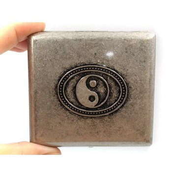 正品附發票 雙槍菸盒 *刷舊太極徽章* 鍍銅仿古銀 (8MM可放20支) ✦球球玉米斗✦