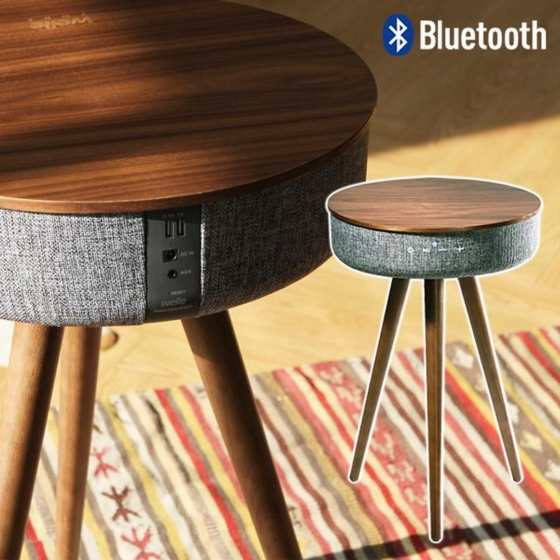 サイドテーブル 北欧 おしゃれ 丸 丸型 円形 スピーカー内蔵 音響 サウンド Bluetooth対応 高音質 無線 360度 全方位 Usbポート 大容量 バッテリー スマホ充電 通販 Lineポイント最大0 5 Get Lineショッピング