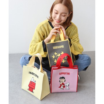 嘻嘻日貨🐾 現貨 日本限定 SNOOPY 史努比 糊塗塔克 緹花針織 手提包 立方包 便當袋