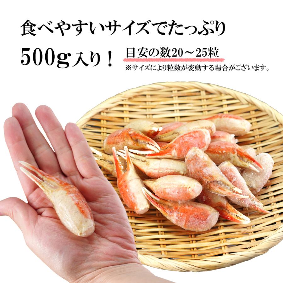 ボイル ずわいがに 爪 殻付き 500ｇ かに爪 ズワイガニ 蟹 スリット お歳暮 御歳暮 2023