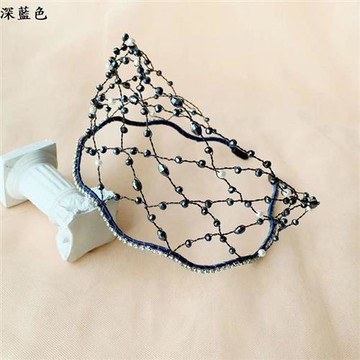 【巴黎精品】髮箍水晶髮飾-手工編織串珠網狀女飾品4色a1da32