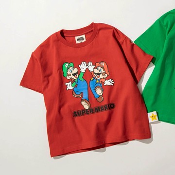 日本 BRANSHES - 瑪利歐限定聯名短袖上衣-擊掌-紅