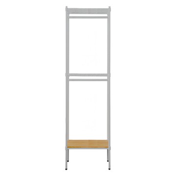 dayneeds 日需百備 松木烤漆三層雙桿衣櫥 輪衣櫥 + 掛衣架 + 收納架 + 層架 + 鐵架  60 x 30 x 210cm  白色