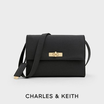 【CHARLES & KEITH】Chance 環保皮革斜背包｜通勤簡約時尚｜生日禮物｜快速出貨｜小CK｜官方直營