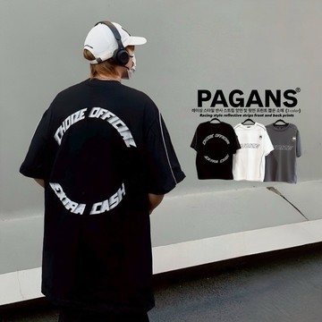 【PAGANS STORE】韓國 CHOIZE 美式 街頭 刺繡 反光條 前後圖案 英文 短袖 短Tee