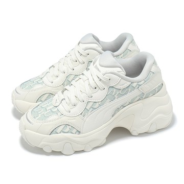 [ACS] Puma 休閒鞋 Pulsar Wedge Wns Monogram 女鞋 白 灰 厚底 增高 滿版 老爹鞋 40224002