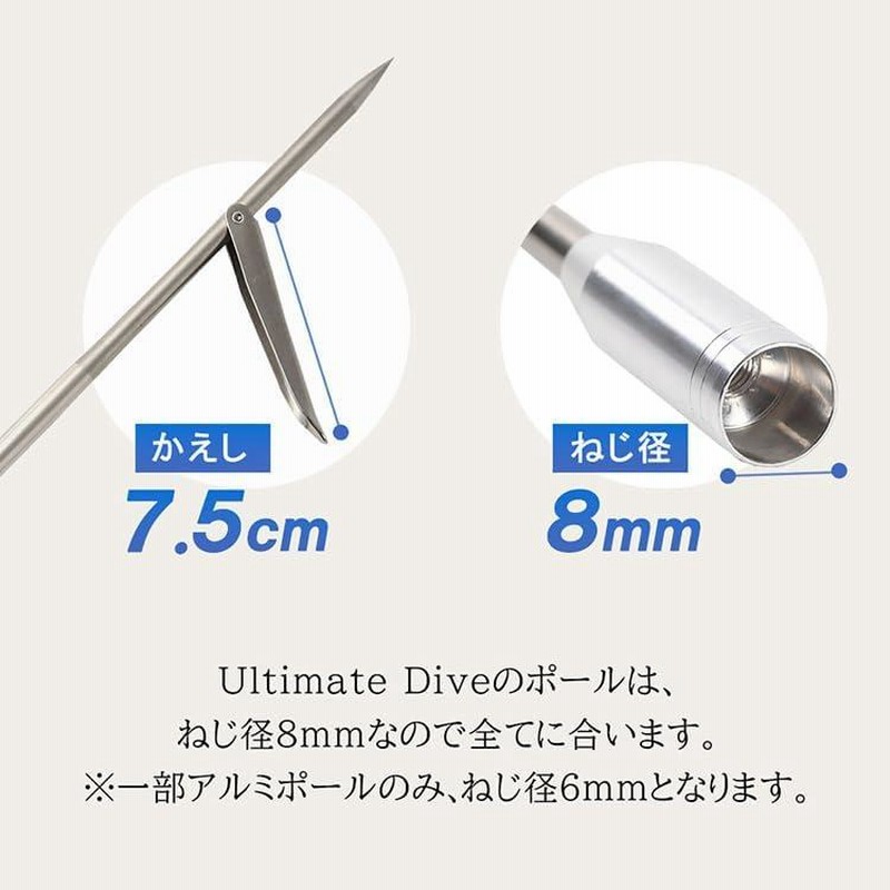 Ultimate Dive 銛先 シングルバーブ 30cm スピアフィッシング 魚