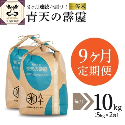  米 青天の霹靂 10kg 青森県産  定期便9回 10kg×9回