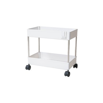 樂嫚妮 萬用二層置物車/收納推車-附輪/掛勾-(寬款)寬款