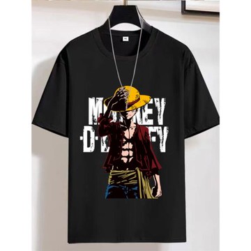 海賊王短袖t恤男ins中學生夏季五分袖青少年打底衫寬松韓版半袖夏