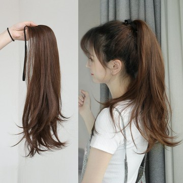 【巴黎精品】長假髮假馬尾-自然微捲綁帶式馬尾女髮飾12款a1cs29