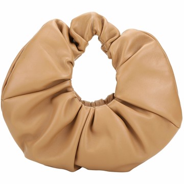 Mansur Gavriel Scrunchie 迷你款 高質感羊皮手提髮圈包(駝色)