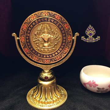 【利眾福澤之家】藏傳佛教用品純銅景泰藍準提鏡修行法器準提佛母1入