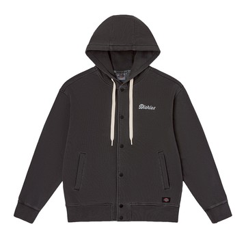 Dickies男款黑色胸前簡約刺繡Logo設計休閒連帽外套|DK0A887XBLK