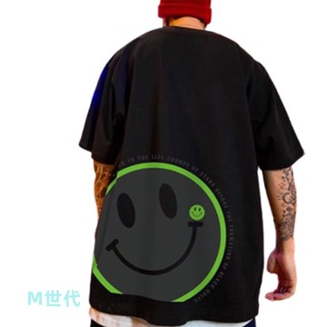 【M世代】大尺碼 新款寬鬆短袖t恤 男生上衣 笑臉時尚百搭短T 情侶裝休閒上衣(ATHG115)