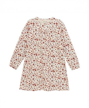 玫瑰石榴米色長袖連身睡裙92cm