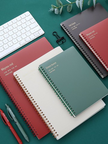 小槑同學 加厚b5線圈本筆記本子簡約復古大學生A5記事本網格本中學生空白錯題方格A4格子初中生ins風女生款