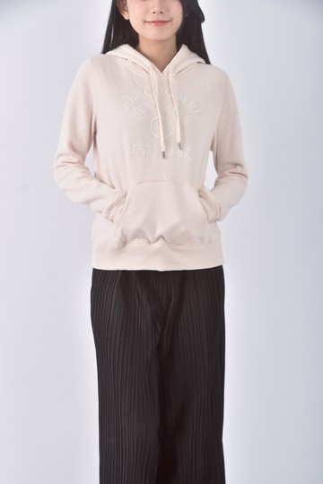 (S) abercrombie fitch連帽粉色長袖上衣