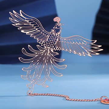 故宮高檔金屬文藝鏤空書簽涅槃鳳凰實用禮物女禮盒 古典中國風文創產品學生用流蘇創意小清新古風小禮品