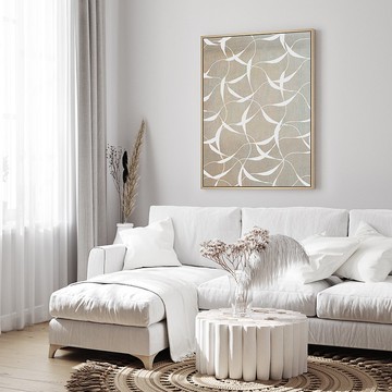 漣漪 - 白色線條抽象掛畫/臥室掛畫/裝飾居家擺設/開店禮/入厝禮