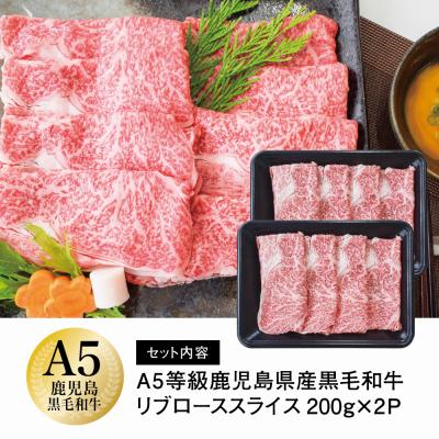 ふるさと納税 南さつま市 A5等級 黒毛和牛 リブローススライス 400g カミチク