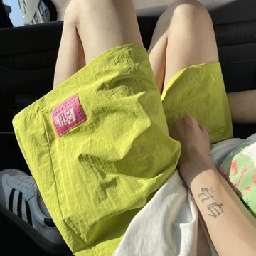 【 𝑭𝒍𝒐𝒘𝒆𝒓𝒔𝒆𝒂】’多巴胺穿搭速幹彩色短褲女生夏季薄款冰絲運動褲子休閒沙灘五分褲