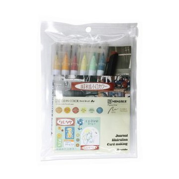 【Kuretake 吳竹】ZIG 彩繪毛筆+代針筆 七色套組 昭和復古色 /組 RBCN-7VJ(日本品牌)