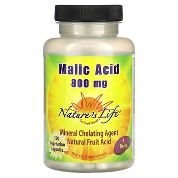 Nature's Life, 蘋果酸，800 毫克，100 粒素食膠囊