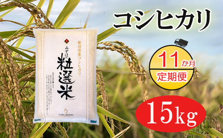 新潟産コシヒカリ精米15kg真空パック（11か月定期配送） 米 定期便 11ヶ月 コシヒカリ 精米 白米 コメ こめ お米 おこめ 15kg こしひかり ご飯 ごはん 11回 お楽しみ 新潟