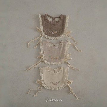 peekaboo 莓羽花邊華夫格圍兜｜寶寶 嬰兒 韓國童裝