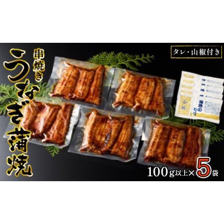 ふるさと納税 〈丸半堀江商店〉浜名湖産 串焼きうなぎ蒲焼 5袋（100g以上×5袋・タレ・山椒付き） 国産 真空パック 静岡県浜松市