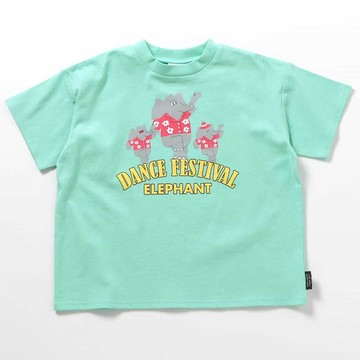 日本 BREEZE - [必收]美式印花短袖T恤-大象-薄荷綠