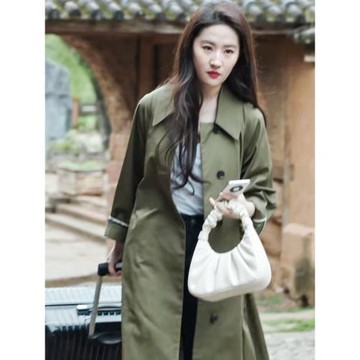 去有風的地方劉亦菲同款2025許紅豆高級感寬松中長款明星風衣外套