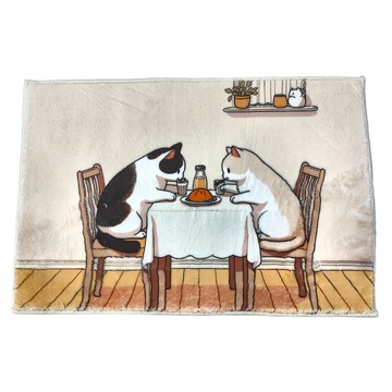 美食喵會 細沙羊絨地墊 超細纖維 絨毛牢固不易掉毛 柔軟舒適  60 x 40 x 1.3cm