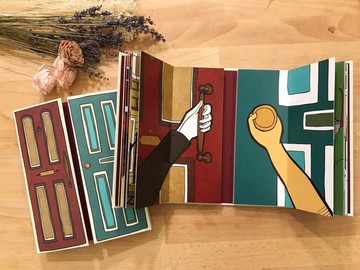 兩扇門插畫立體繪本