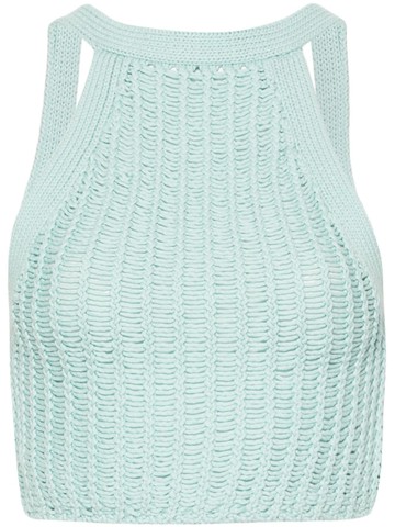 IRO - Ozzy chunky-knit crop top - women - Cotton/Polyester - S - Blue