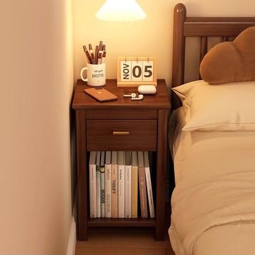 床頭柜出租房用臥室小柜子靠墻房間儲物柜新中式斗柜30公分窄柜