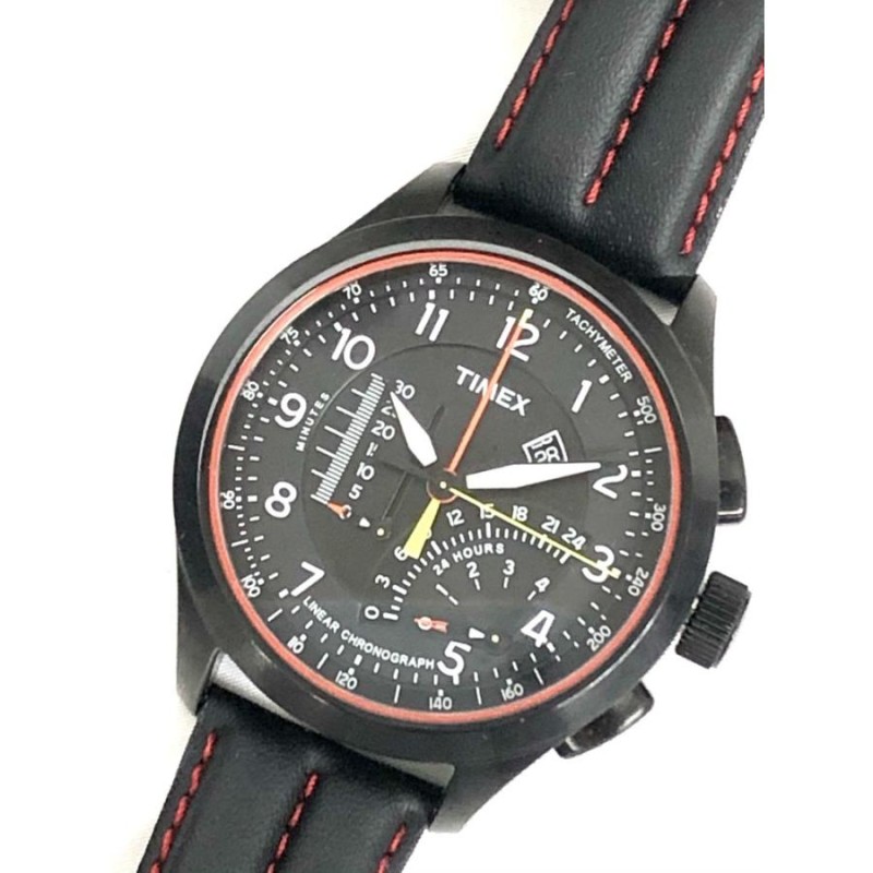 新品同様 タイメックス 時計 インテリジェント ブラック ＱＺ リニアインジケーター クロノグラフ TIMEX メンズ | LINEブランドカタログ