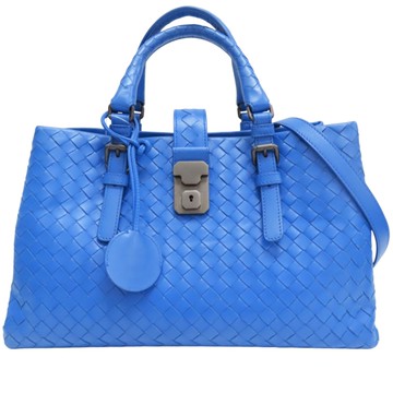 BOTTEGA VENETA BV 寶緹嘉 藍色 羊皮編織 Roma 兩用包 【二手名牌BRAND OFF】