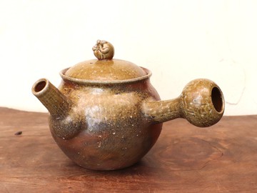 備前燒 急須．達摩 k1-098