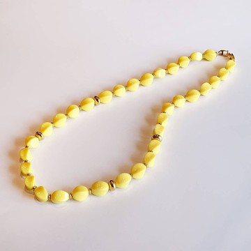 Napier 70 年代美國復古塑料珠黃色項鍊