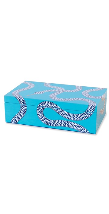 Jonathan Adler Eden Lacquer Medium Box Blue One Size