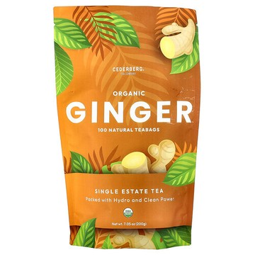 Cederberg Tea Co, 有機姜，無咖啡萃取，100 個天然茶包，7.76 盎司（220 克）