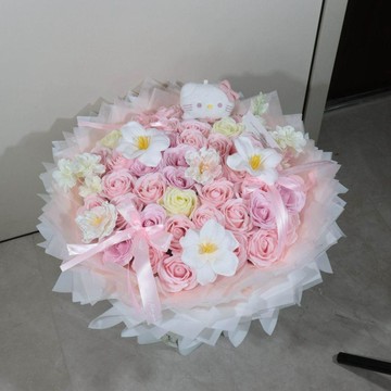 ❀【花中世界】❀生日禮物仿真永生玫瑰花束七夕送閨蜜女朋友老婆生日禮物肥皂花束