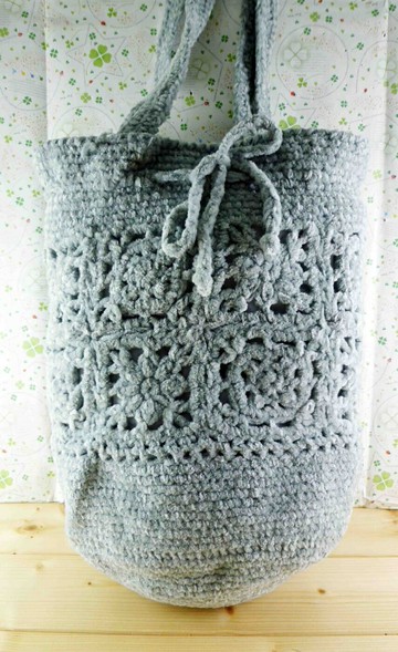 【震撼精品百貨】日本精品百貨 針織側背袋-灰色 震撼日式精品百貨