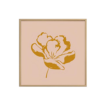 Boluo菠蘿選畫所 橙花獨秀ll BFFD6608G 畫框 居家裝飾藝術畫  60 x 60cm  金色
